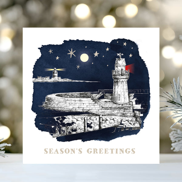 Dunmore East and Hook Lighthouses Christmas Card