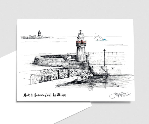 Dunmore & Hook Lighthouses - Art Card