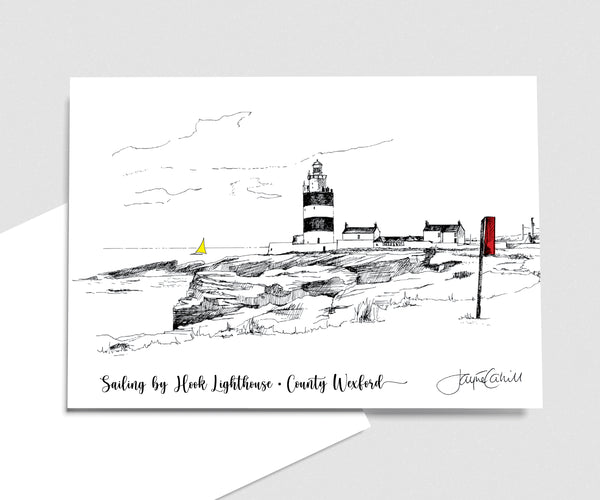 Hook Lighthouse Yellow Sail - Art Card