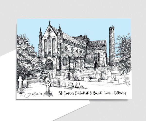 St Canice's Cathedral & Round Tower, Kilkenny - Art Card