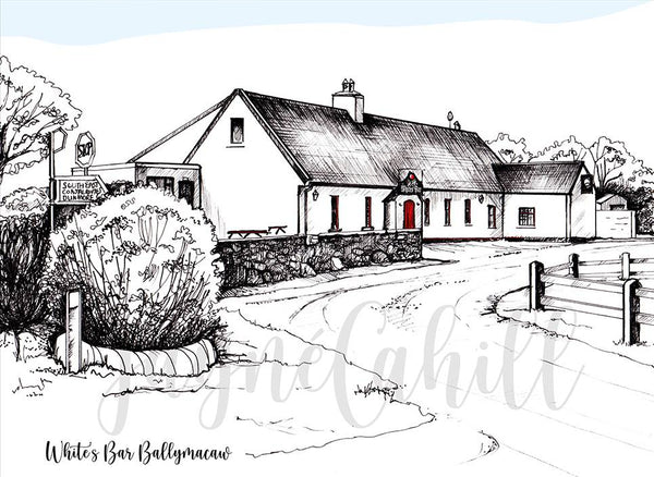 Whites Bar (black & white), Ballymacaw, Dunmore East