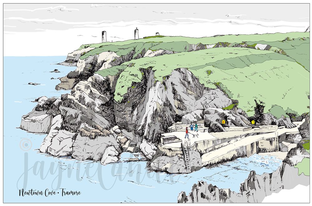 Newtown Cove, Tramore limited edition print by artist Jayne Cahill